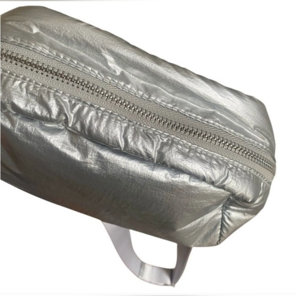 NEW A New Day Crossbody/Belt Bag - Silver Puffer Nylon - Picture 2 of 6